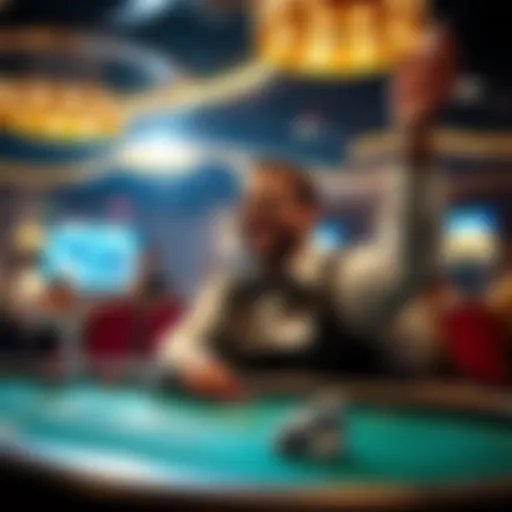 A happy player throwing poker chips in the air after winning a jackpot at a poker table in Canterbury