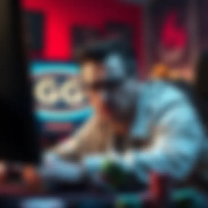 A worried poker player looking at a computer screen showing GG Poker with signs of losses