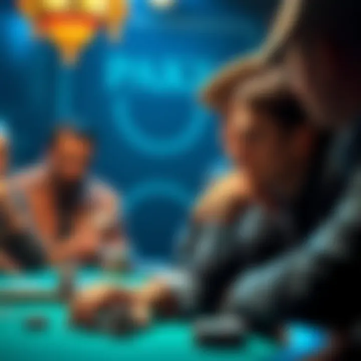A focused poker player contemplating their next move while others watch at the table