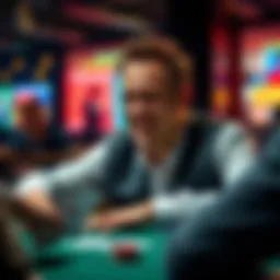 A poker player smiling and saying 'I love you' at the table, affecting opponents' reactions and game dynamics