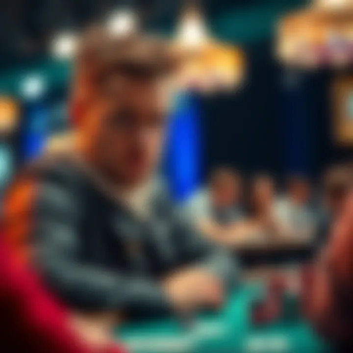 Poker player seeking feedback A poker player at a tournament looking concerned while contemplating an all-in decision
