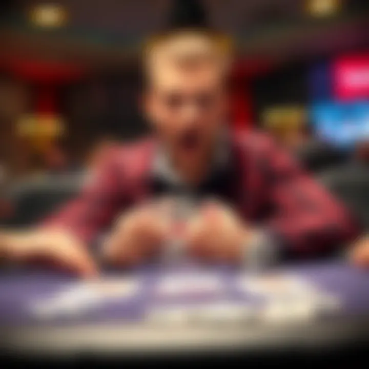 A poker table showing a player losing with A♣️9♣️ against an opponent's straight flush, capturing the tension of the moment