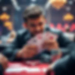 A poker player pushes all-in with Pocket Jacks during an intense game, displaying excitement and tension.