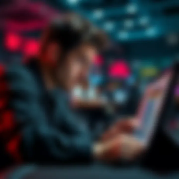 A focused poker player analyzing charts and strategies for microstakes games.