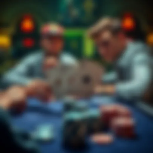 Two poker players going all-in with a pair of aces on the table, representing aggressive preflop strategy