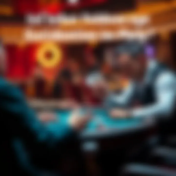 Two poker players discussing a hand decision at a table with cards and chips