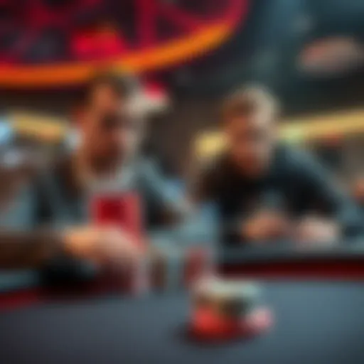 Two poker players at a table showing expressions of confusion and concern after a check-raise on the flop