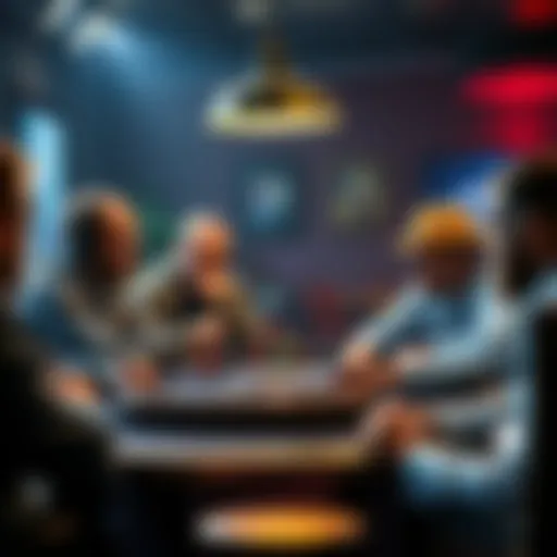 Poker players discussing strategies Group of players at a home poker game analyzing opening strategies and bets