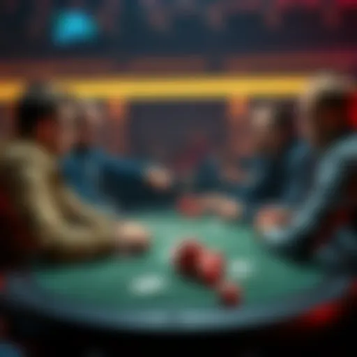 A group of poker players analyzing a River Call decision at a table