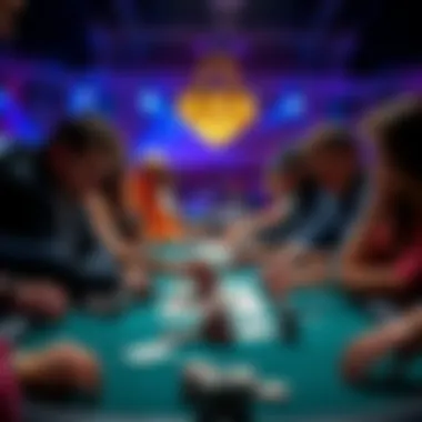 A group of poker players focused on their cards and chips during a Pot-Limit Omaha game, highlighting the excitement of PLO strategy.