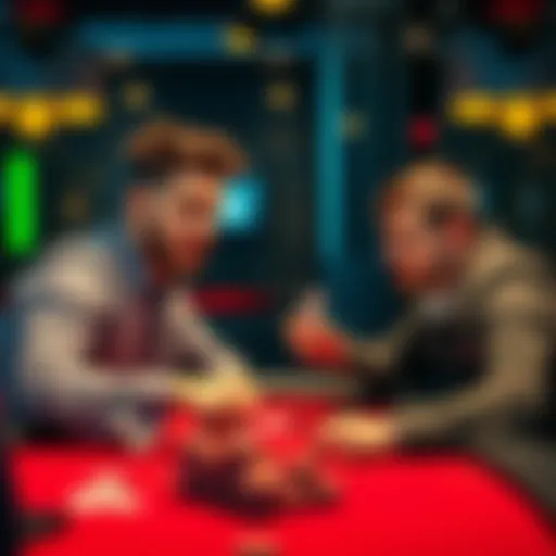 Two poker players reacting to a dramatic hand during the PLO tournament at Palace Poker
