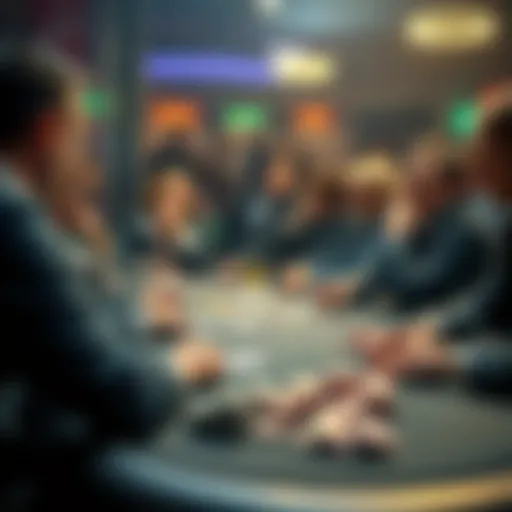 A group of poker players sitting at a table, some appearing focused and serious while others seem distracted and casual, reflecting the mix of serious and inexperienced players in the game.