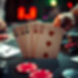 Two aces and two other cards on a poker table, illustrating pocket aces in a game setting