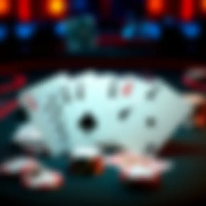 A poker hand showing four cards of the same rank, known as quads, on a table with chips and cards