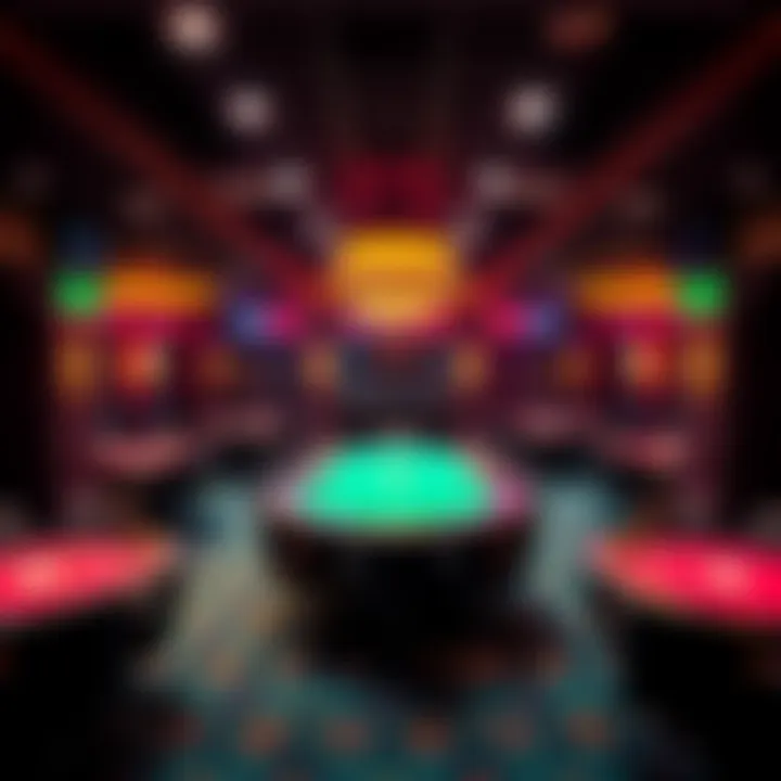 View of a licensed poker room with 12 tables ready for play