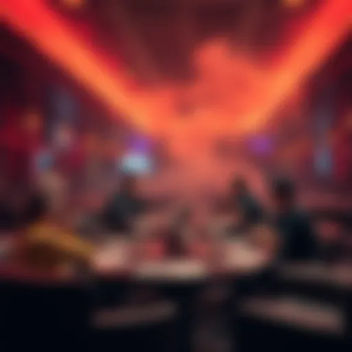 A designated smoking area in a poker room with players enjoying their time