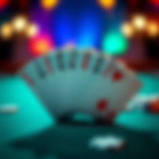 Poker cards fanned out with a Royal Flush A hand of poker cards showing a Royal Flush, symbolizing success in the game