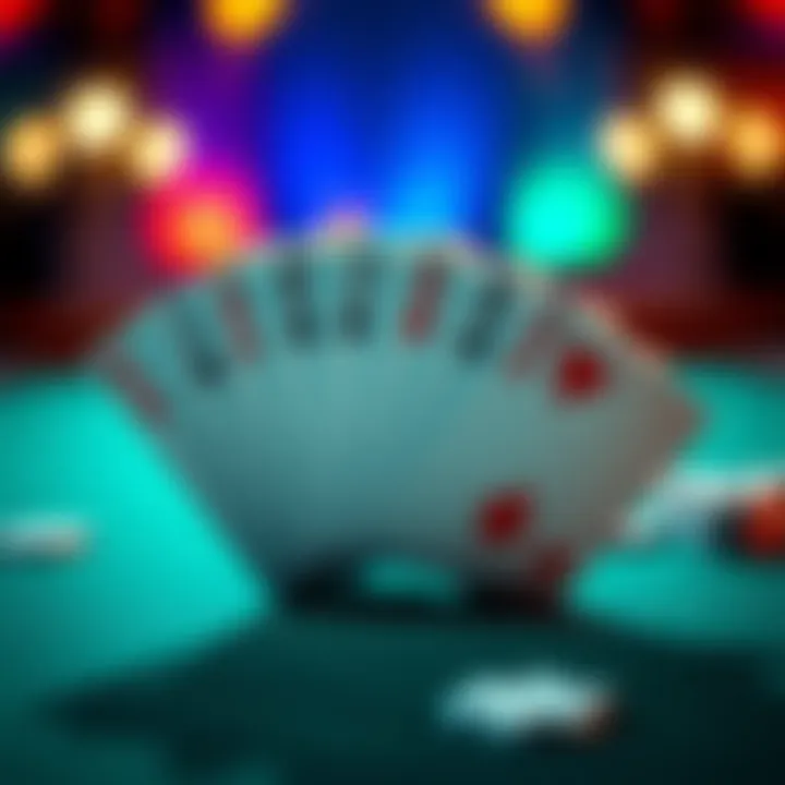 Poker cards fanned out with a Royal Flush A hand of poker cards showing a Royal Flush, symbolizing success in the game