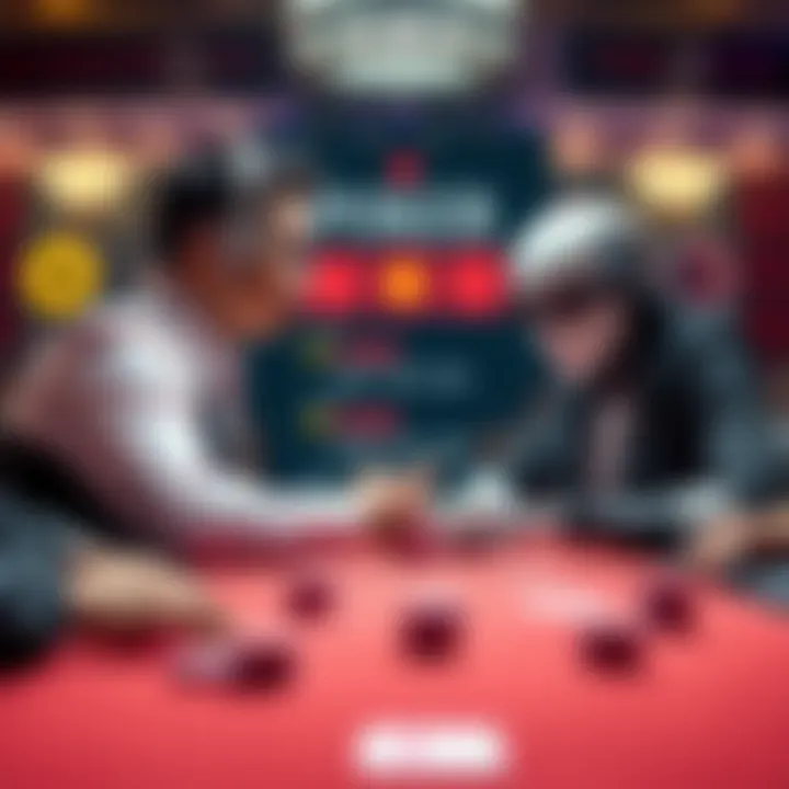 A professional poker player and ChatGPT-5 face off at a poker table, with chips and cards in play, capturing the intensity of the game.