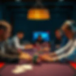 Poker Strategies for 2026 A group of poker players analyzing hands at a table, with chips and cards in play, representing different learning methods like coaching and live practice.