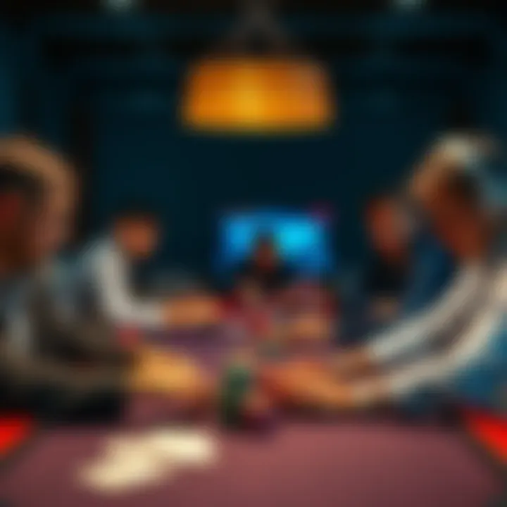 Poker Strategies for 2026 A group of poker players analyzing hands at a table, with chips and cards in play, representing different learning methods like coaching and live practice.