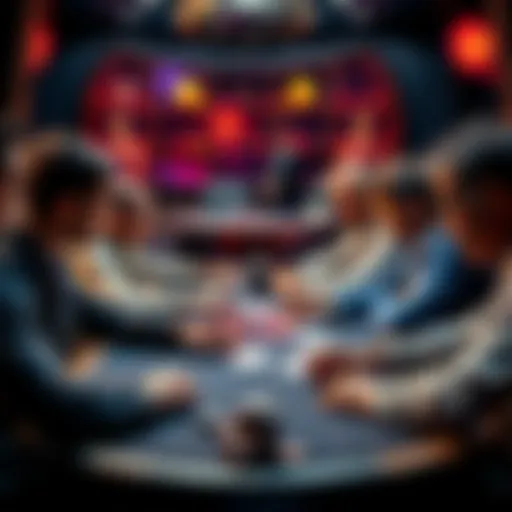 A group of people analyzing poker strategies at a table, focusing on preflop decisions