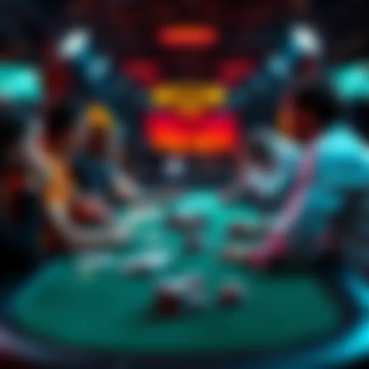 A group of players at a poker table discussing strategy while focusing on small pocket pairs from early position.