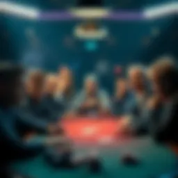 A group of players at a poker table showing their shocked expressions after an unexpected loss during a game.