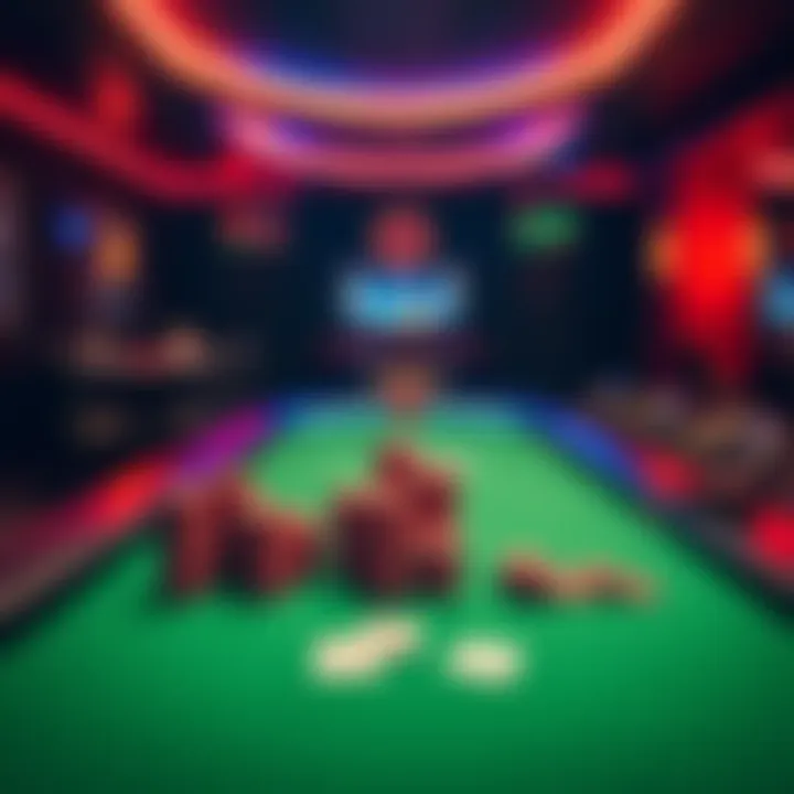 A vibrant poker table setup with cards and chips at a Southern Bay Area card room