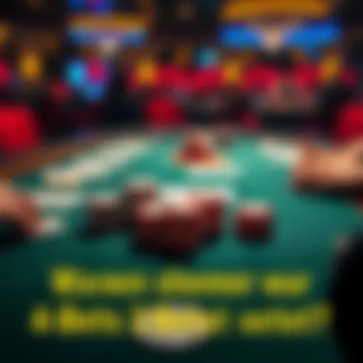 Poker table with chips and cards A poker table showing players' chips and hole cards, focusing on betting strategies