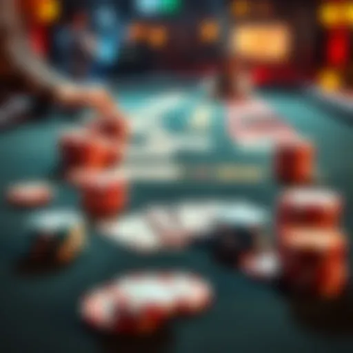 A poker table showing cards and chips, highlighting a strategic bluff on the river in a 25NL game.