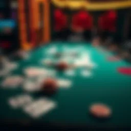 Poker Table with Cards A poker table with cards laid out, highlighting the game's influence on probability perception.