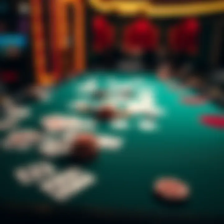 Poker Table with Cards A poker table with cards laid out, highlighting the game's influence on probability perception.