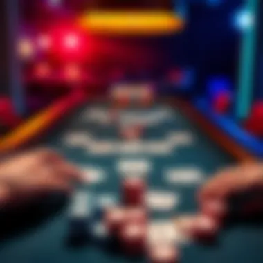 A poker table displaying suited connectors and pocket pairs, highlighting strategies in preflop play.