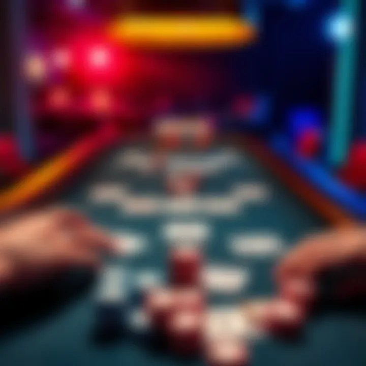 A poker table displaying suited connectors and pocket pairs, highlighting strategies in preflop play.