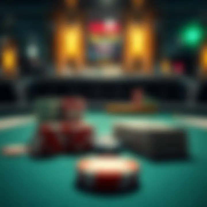 A poker table showing chips and a stack of cash, illustrating a strategy for cash withdrawals.