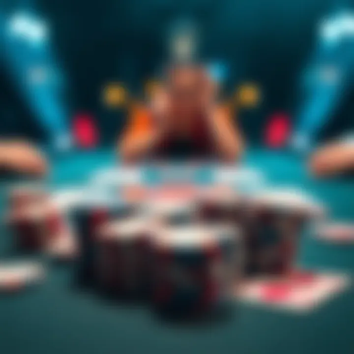 A poker table showing chips and playing cards, representing strategies in postflop play against specific player types.