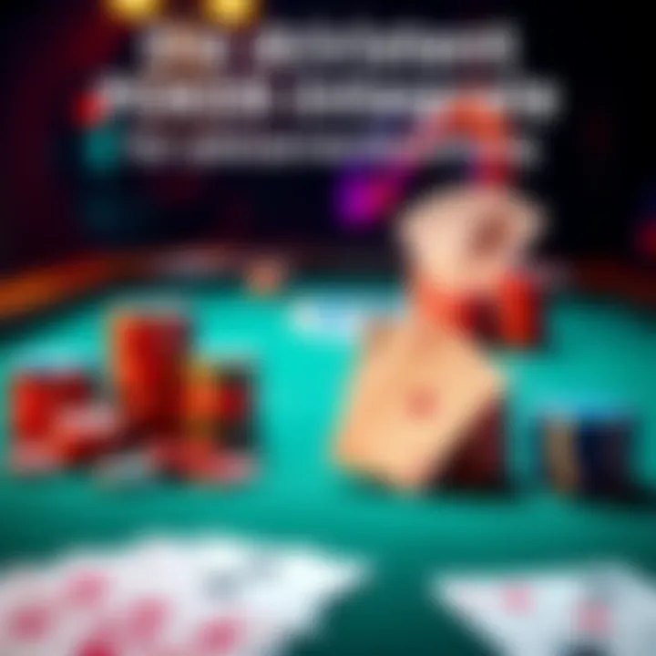 A poker table featuring chips and playing cards, illustrating key concepts in poker strategy like Pot Odds and Bluff-Ranges