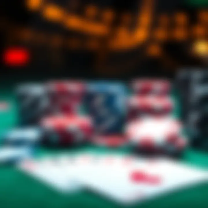 Close-up of poker chips and cards on a table, representing higher stakes in a game.