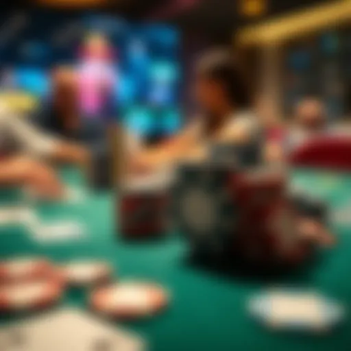 A poker table scene showing players with chips and cards, reflecting a moment of winning at the table in Detroit.