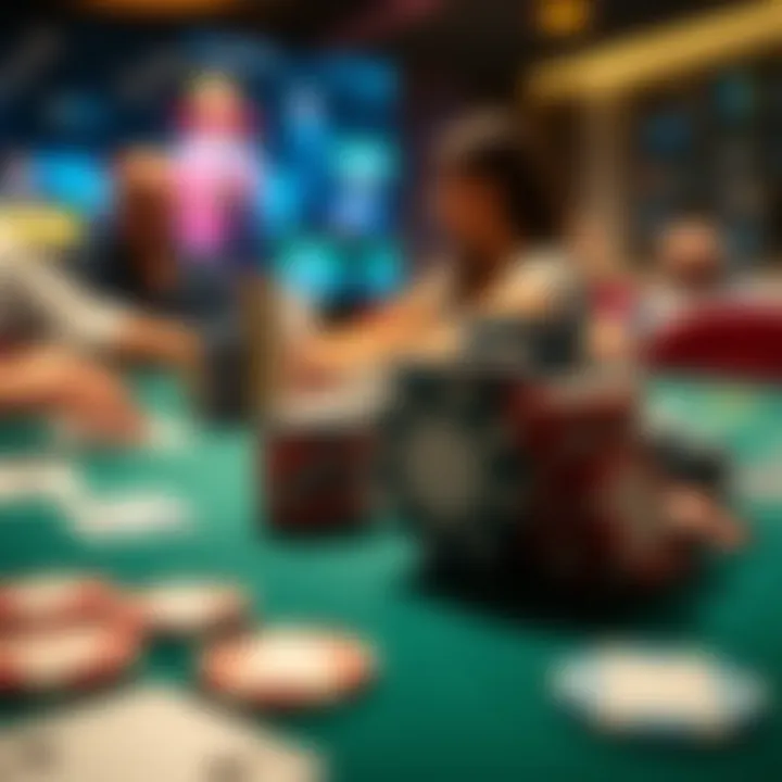 A poker table scene showing players with chips and cards, reflecting a moment of winning at the table in Detroit.