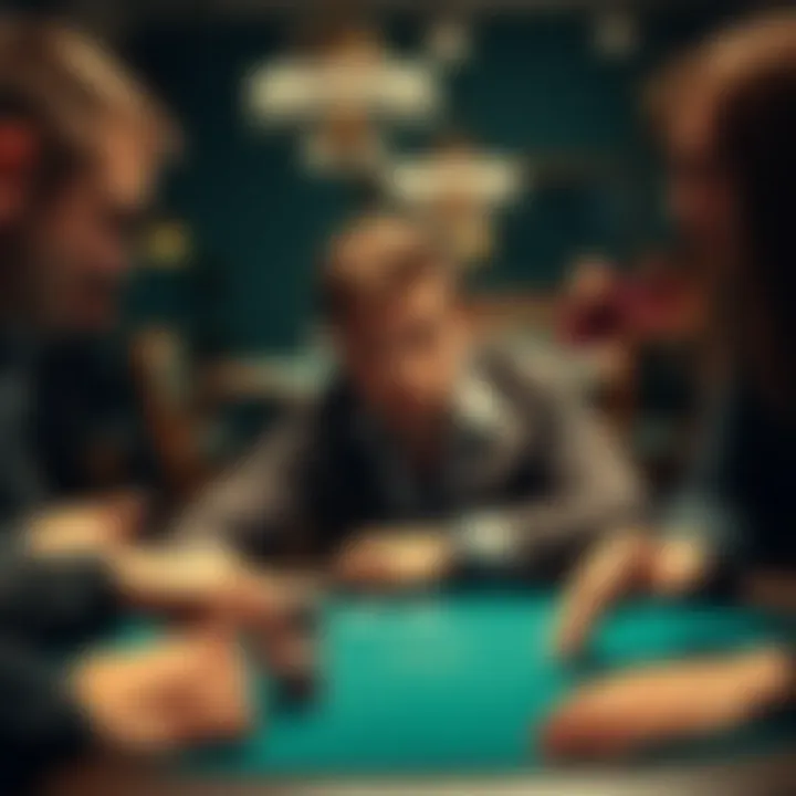 A player at a poker table appears embarrassed while others react to a loud noise, creating a humorous scene.