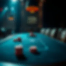 An empty poker table with chairs pushed back, showing a lack of players and interest in the game