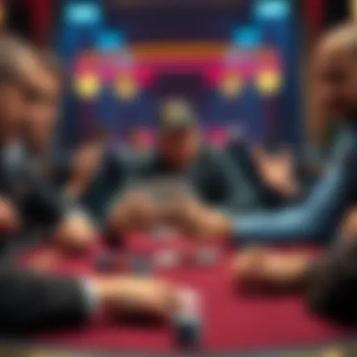 A player folding their cards at a poker table while other players look on, discussing the legality of the move.