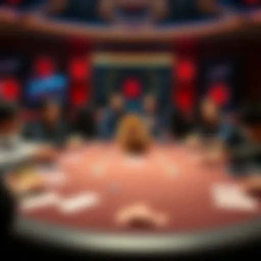 Poker table with GIFs A poker table showing players chatting with GIFs in the chat box, highlighting reactions to a funny cat GIF.