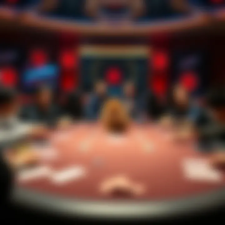 Poker table with GIFs A poker table showing players chatting with GIFs in the chat box, highlighting reactions to a funny cat GIF.