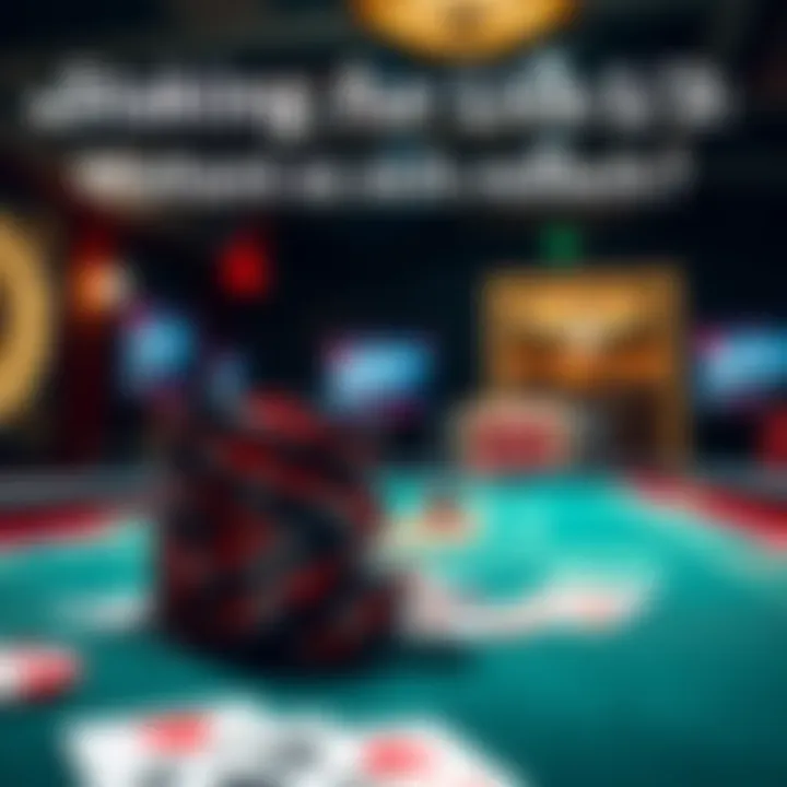 A live poker table set up for $1/$3 games, featuring stacked chips and playing cards, highlighting the excitement of staking