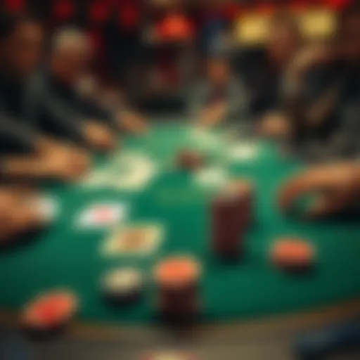 A poker table set up with PL Omaha 8 cards and chips, showing players engaged in the game.