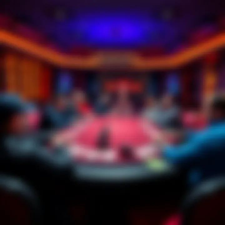A vibrant poker table with players engaged in a game of NLH and PLO at Parx Casino