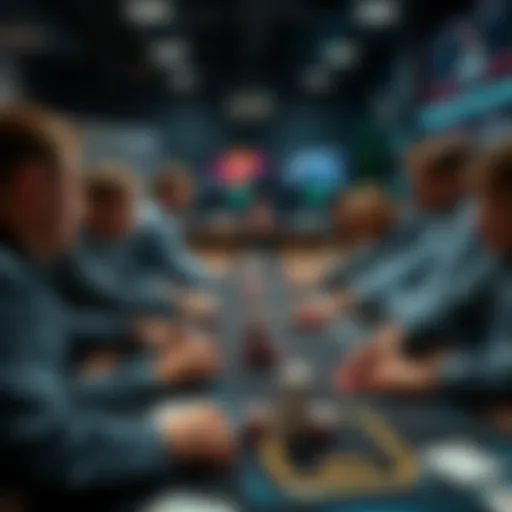 A group of people playing poker at a free live poker table, with cards and chips visible.